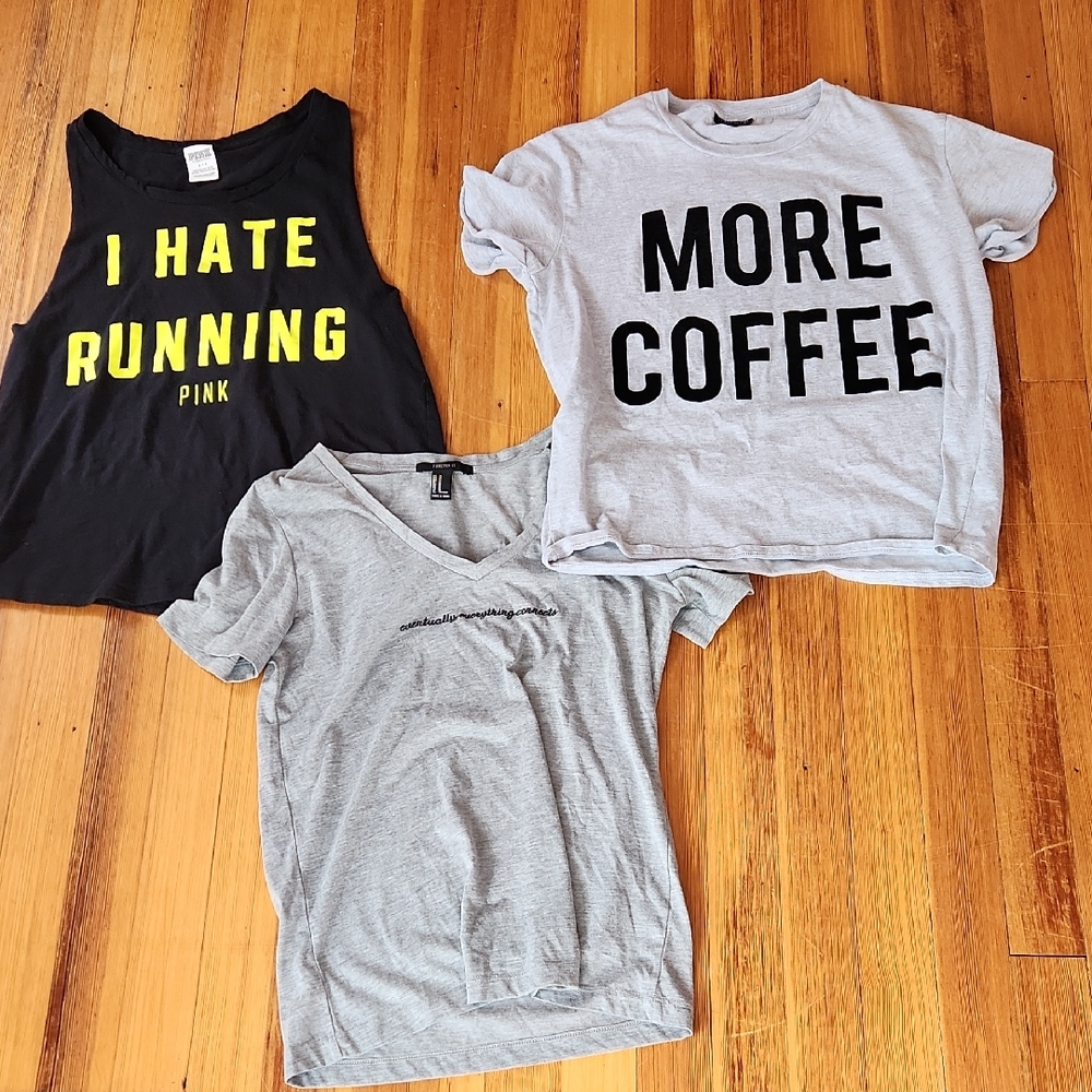 T-Shirt Trio - PINK, FOREVER 21, TOP SHOP